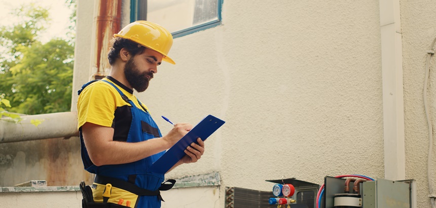 Homem realizando a manutenção preditiva