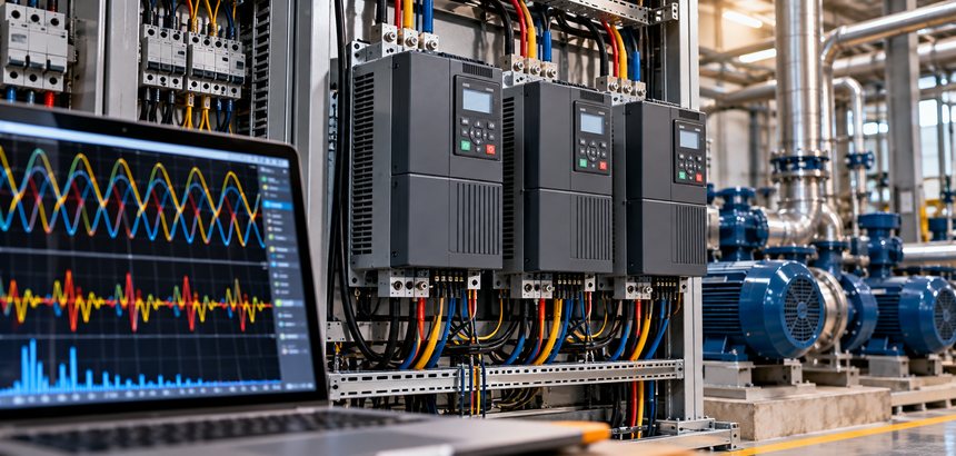 Harmônicas elétricas em inversores de frequência: causas, identificação e soluções